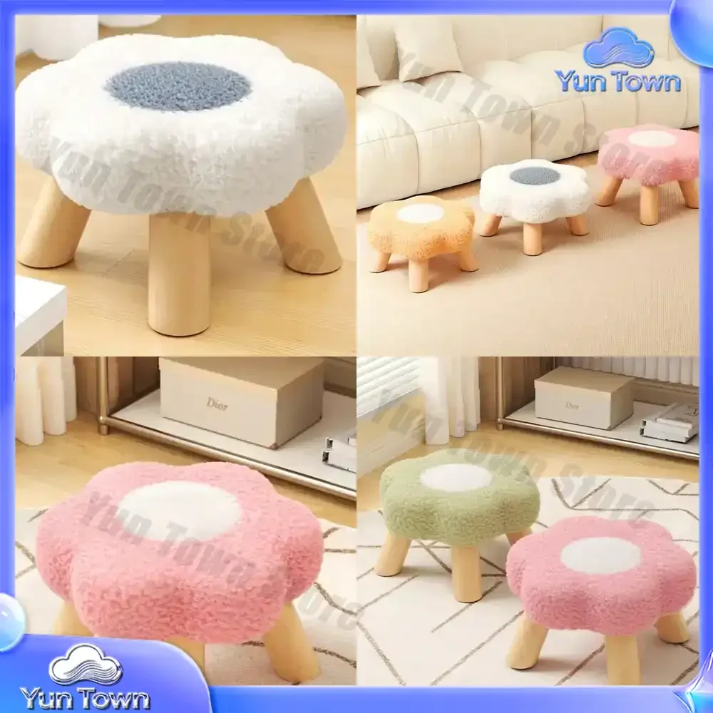 Minimalist Modern Vanity Chair Space Saving Wooden Small Nordic Step Stool Unique Relaxing Ergonomic Tabouret Home Furniture
