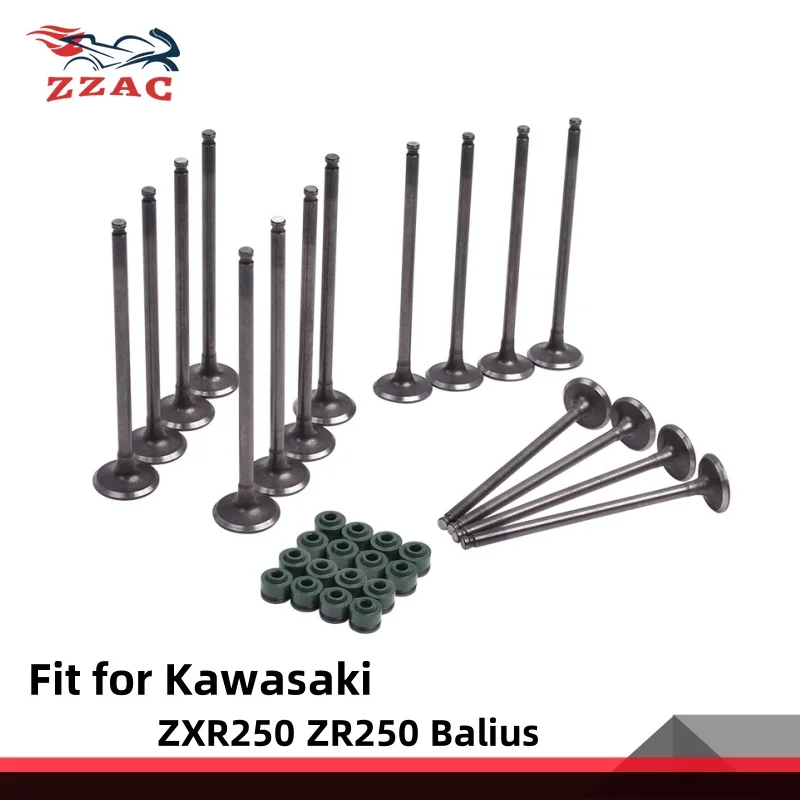 2/4/8/16 4mm Motorcycle Intake and Exhaust Stem 4 Cylinder 16 Valve for KAWASAKI ZXR250 ZR250 Balius 18.5x82.4x4mm 16.6x82mm