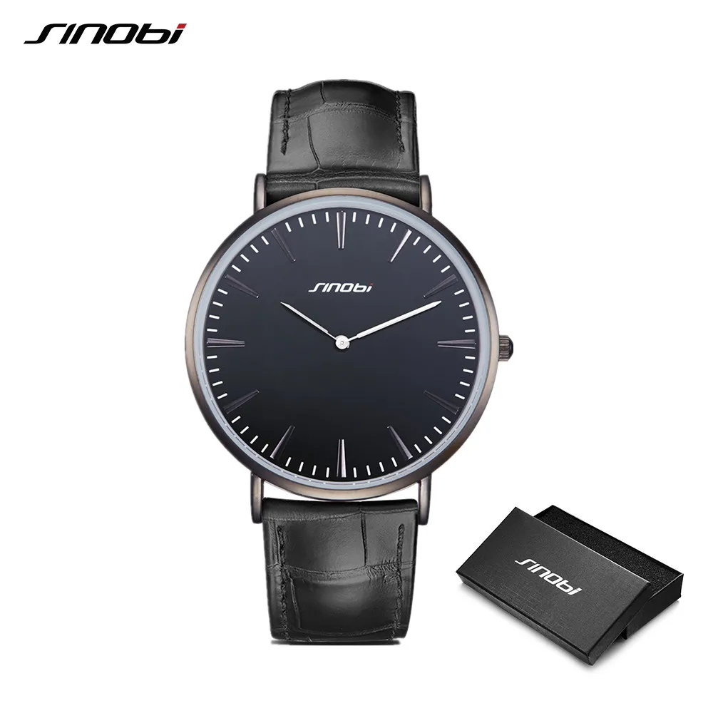 SINOBI Men\'s Fashion Casual Watches Top Luxury Ultra-thin Quartz Wrist Watch Man Watch Relojes Para Hombre Wholesale Watches 19