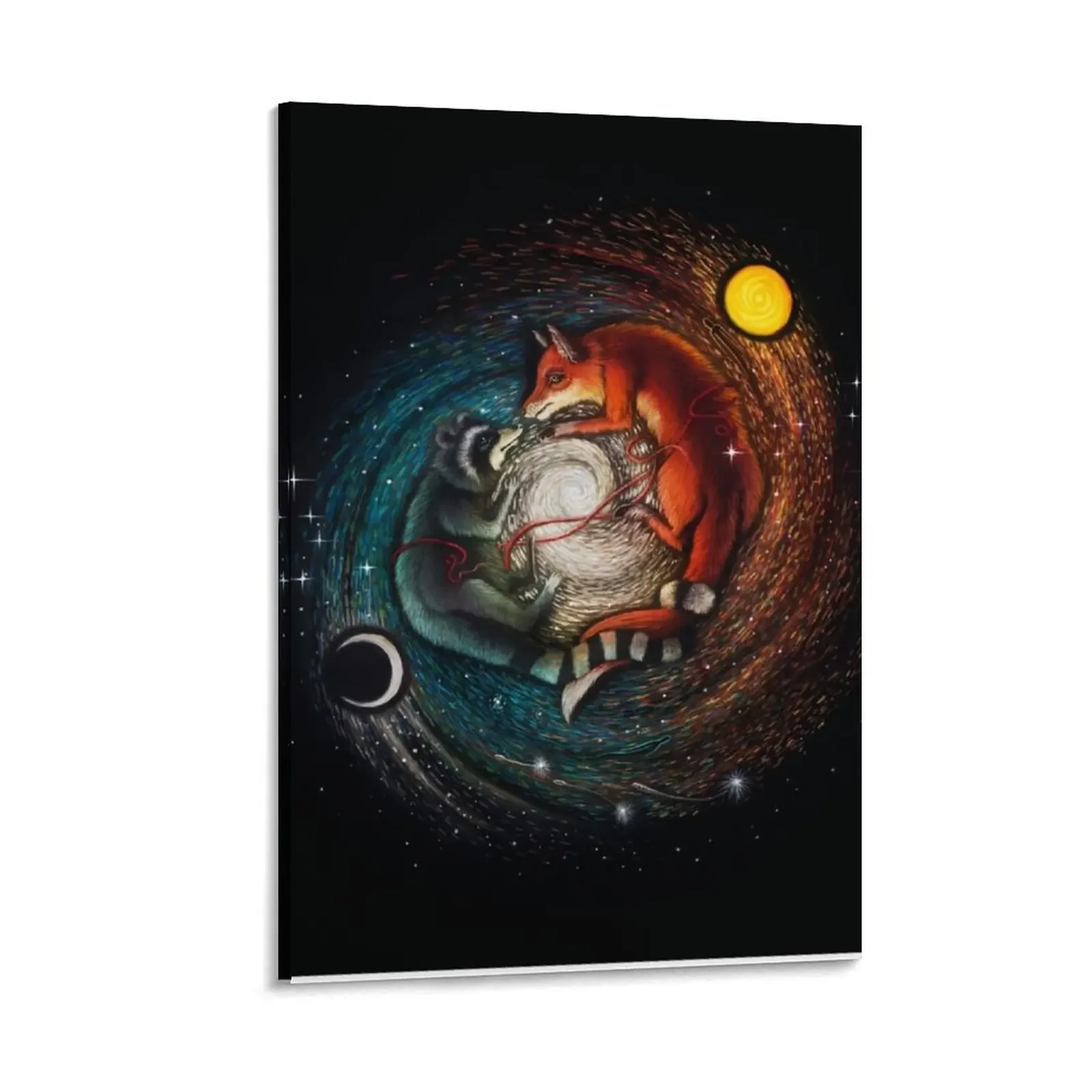 The Fox & The Racoon Canvas Painting cute room decor wallpapers home decor Paintings