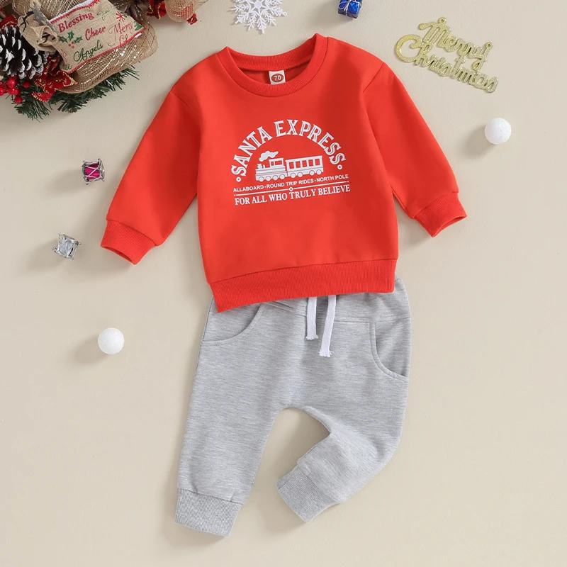 Thanksgiving Baby Girl Boy Outfit Long Sleeve Turkey Sweatshirt Causal Pants Set Toddler Fall Winter Clothes