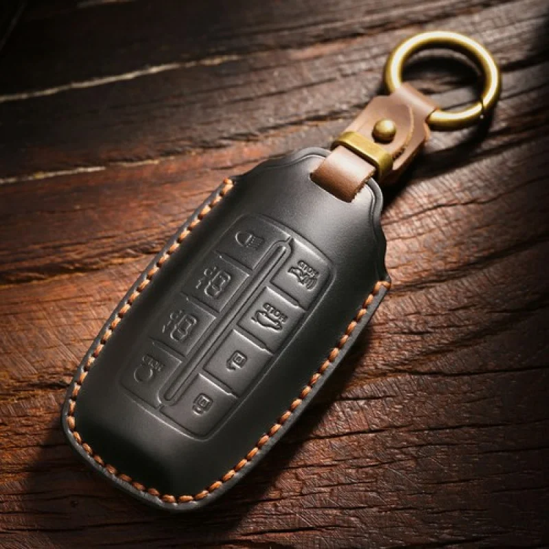 

A+ Leather Shell Fob Holder Car Key Case Cover For Genesis Genesis GV70 Lawns GV80
