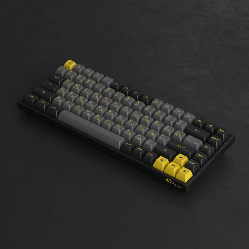 Imagem -05 - Teclado Mecânico para Jogos sem Fio Akko Preto e Dourado Rgb Hot-swap 84 Teclas Multimodo com Asa Russo Cereja 3084b