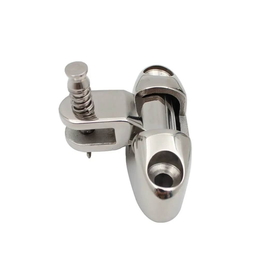 Stainless Steel 316 Deck Hinge Heavy Duty Mirror Polish Bimini Top Hardware Spring Pin Quick Release Canopy Awning Hardware