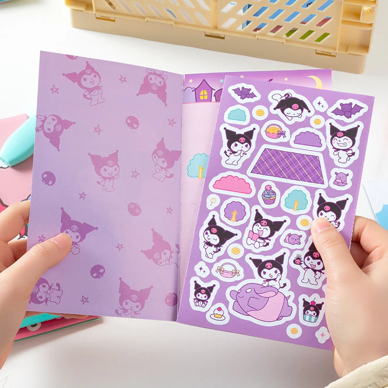 Sanrio Hello Kitty Stickers Set Cinnamoroll Kuromi My Melody Pachacco Kawaii Kt Cat Handbook Diy Sticker Decals Gift Kids Toys