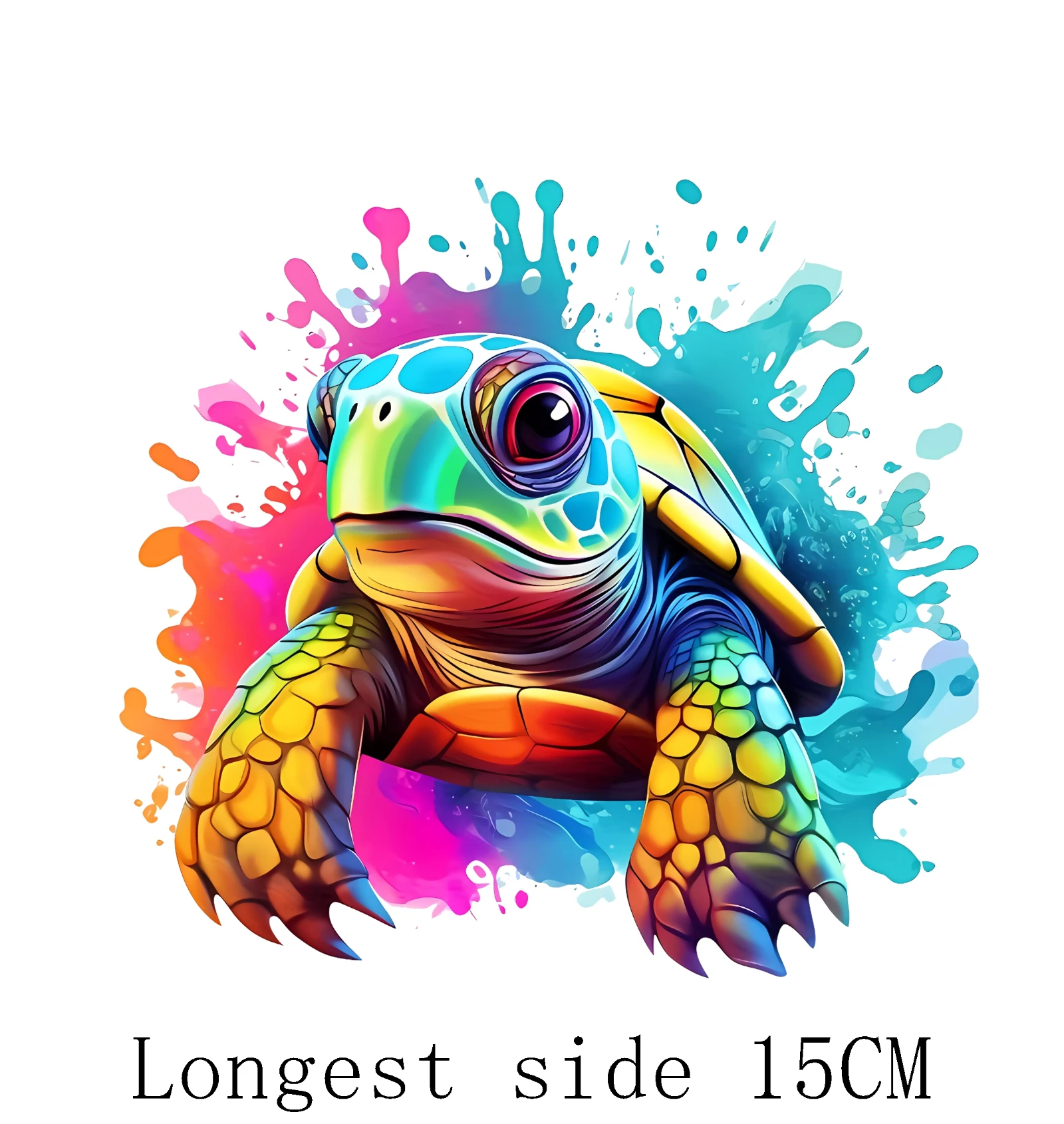 Colored Turtle Hippo Heat Transfer patch for clothing DIY children\'s printing, used for clothing ironing applications