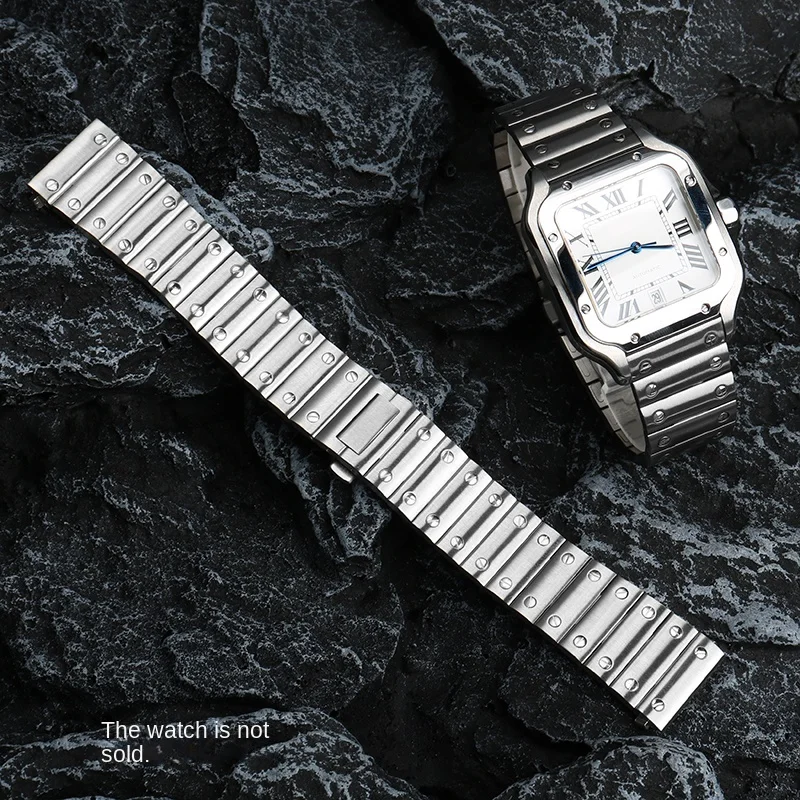Stainless steel watch strap for Cartier new santos WSSA0009 WSSA0018 W2SA0009 quick release Watch Band Solid Metal Bracelet 21mm