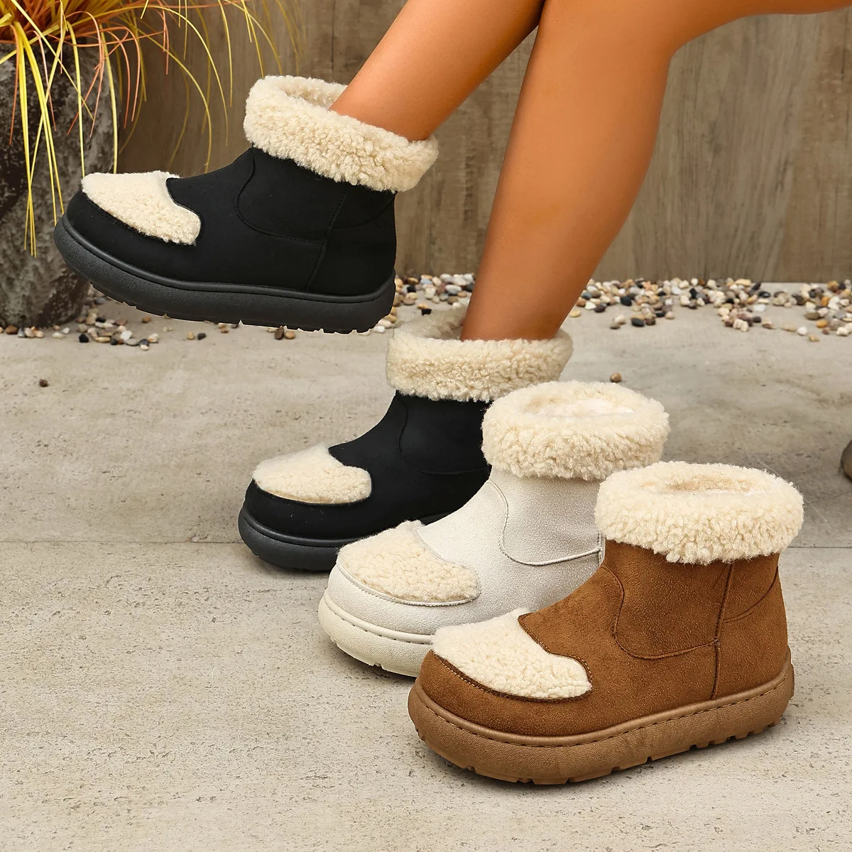 botas-de-nieve-con-diseno-de-patchwork-para-mujer-botas-de-invierno-con-forro-de-felpa-grueso-y-cuello-de-lana-peluda-envio-gratis-zapatos-diarios-para-exteriores