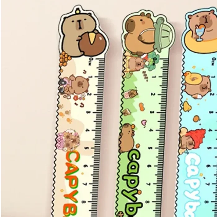 

Capybara Ruler School Office Supplies Wavy Lines Drawing Tools Acrylic Cute Cartoon Straight Ruler Standard Measuring Tool