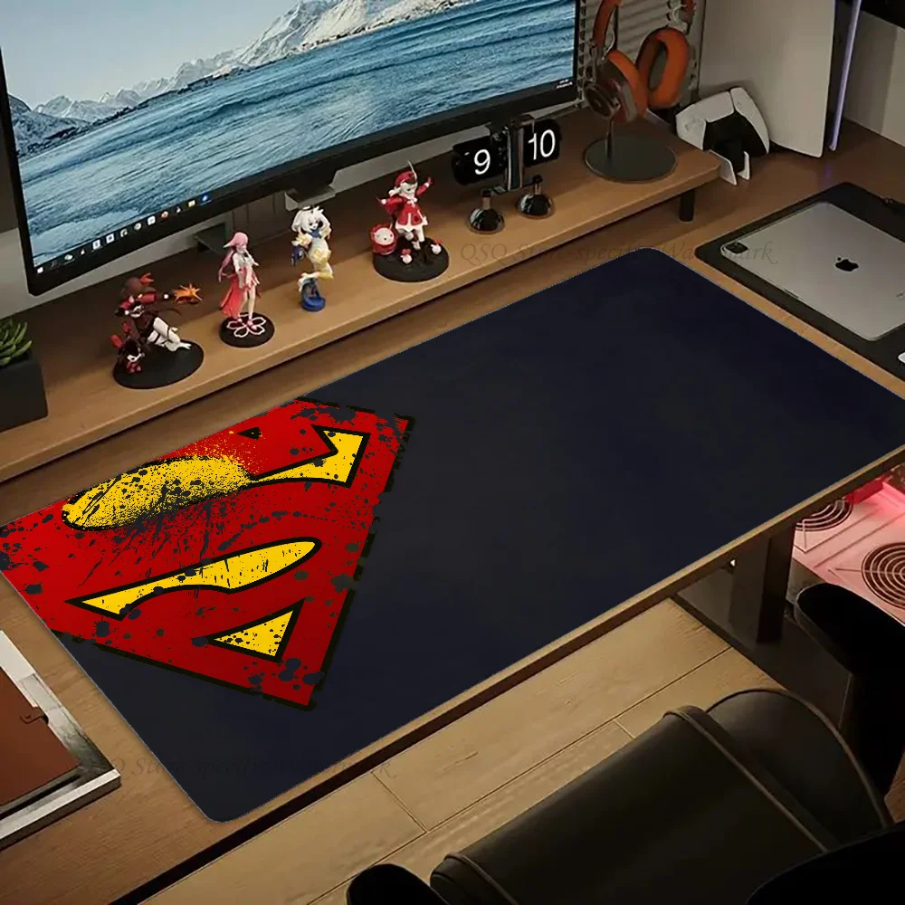 Cool S-Superman Mousepad Large Gaming Mouse Pad LockEdge Thickened Computer Keyboard Table Desk Mat