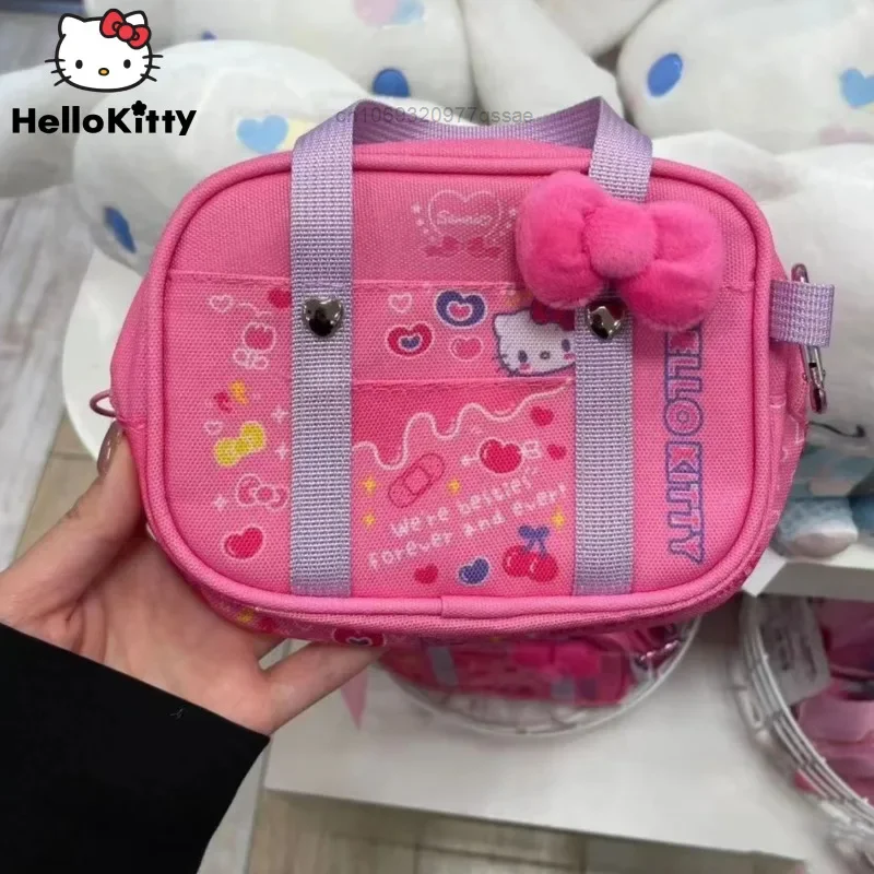 

Japanese Sanrio Hello Kitty Kuromi Spicy Girls Campus Handbags Y2k Cinnamoroll Melody Zipper Card Bag Lolita JK Pain Bag