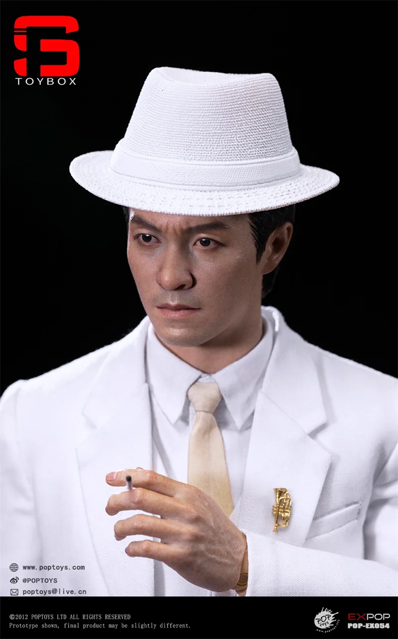 ในสต็อก POPTOYS EX054 1/6 Scale ตัวแทนรักชาติ Stephen Chow สีขาวสูทชุดเต็มชุด 12 "Action Figures