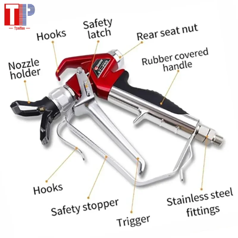 Реверсивный поворотный шарнир сопла 3600 фунтов на квадратный дюйм 517 с удлинителем 11 дюймов, безвоздушный пистолет для распыления краски высокого давления
