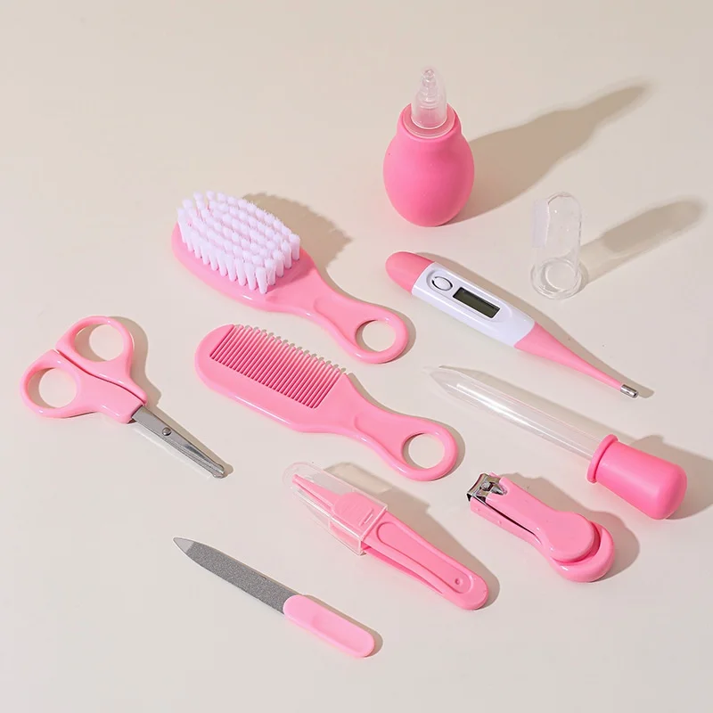 Baby Grooming Kit Baby Care Set BPA Free Cute Design Comb Brush Nail Clippers Scissors Safe Newborn Infant Grooming Tools