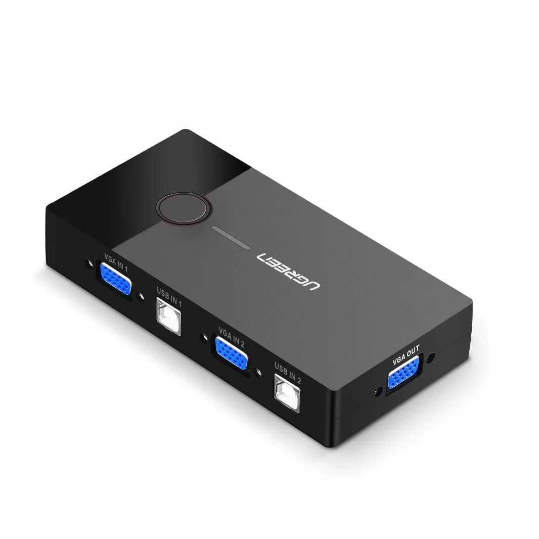 

UGREEN USB KVM Switch Box 2 Port VGA Video Sharing Adapter 2 in 1 Out Manual Switcher Higher Definition Output