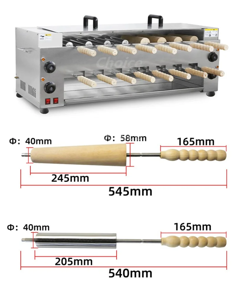 

Commercial 16 Rollers Chimney Cake Bread Oven Electric Doughnut Ice Cream Cone Maker Mini Chimney Cake Roller Grill Oven