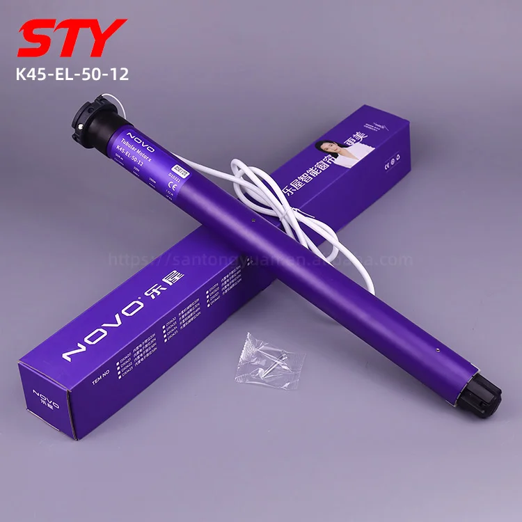 

NOVO K45-EL-50-12 Радиомоторизованные рулонные жалюзи Умный дом Роликовые жалюзи 45 мм Трубчатый двигатель