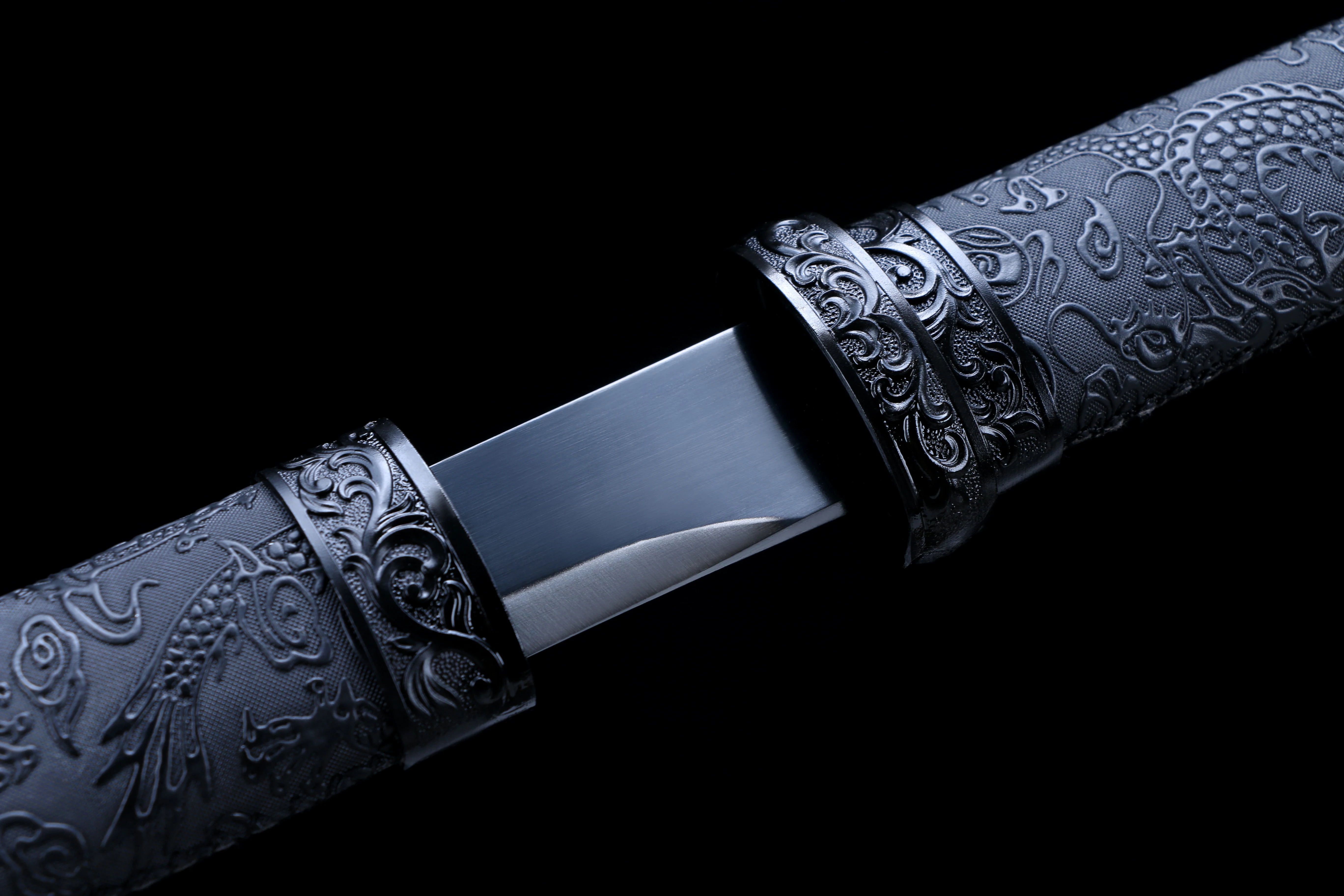 

120 cm Medieval Black Dragon sword katana full tang high-performance manganese steel Evil Knight samurai sword Battle preparatio
