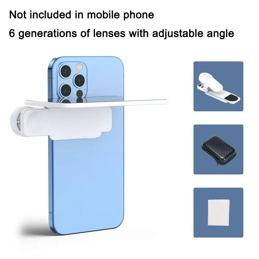 Adjustable Angle Sky Mirror Lens Universal Reflective Photo Filter With Clip Creative Mobile Photography Accessory For Shots