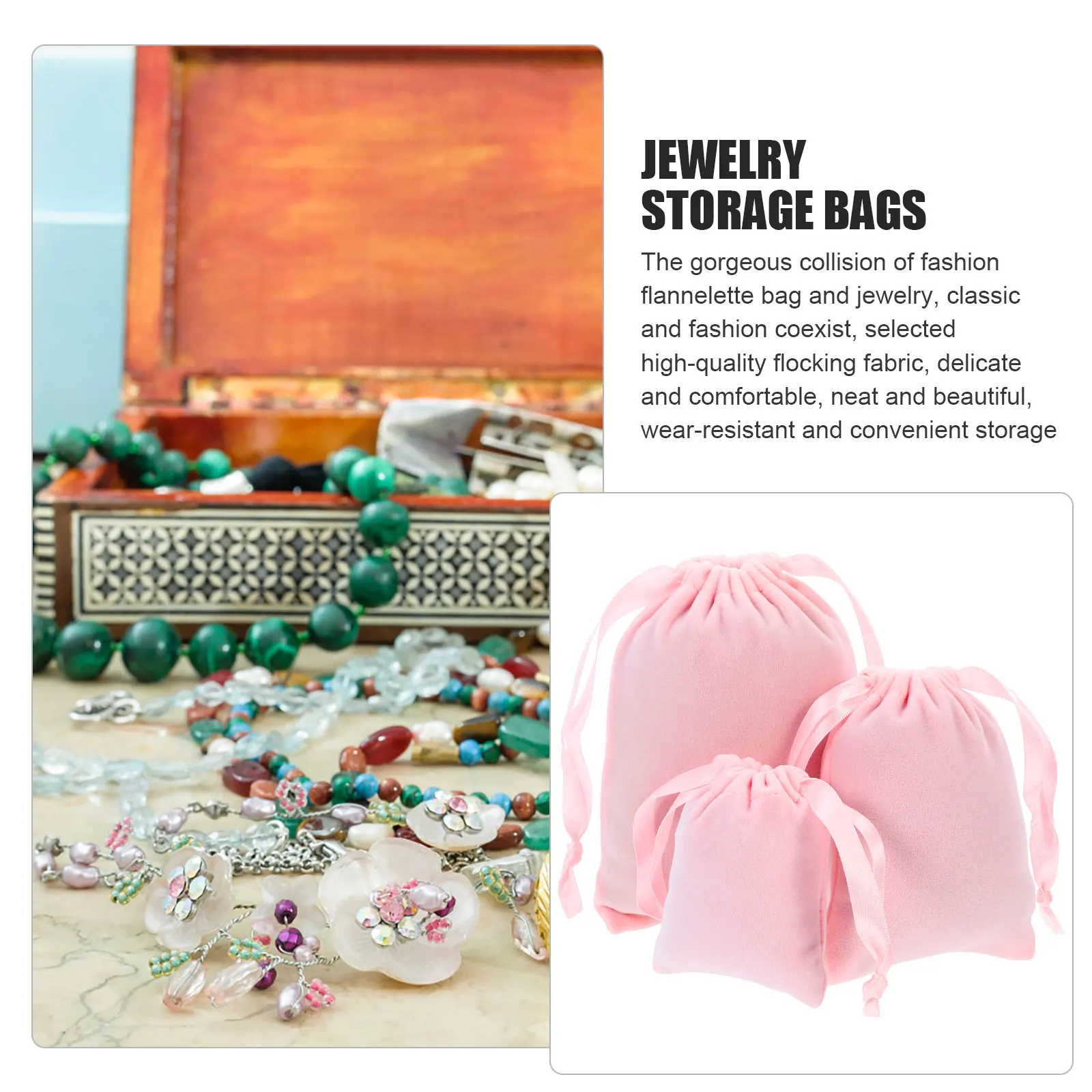 

6 Pcs Jewelry Bag Silk Pouch Packaging Bags Sachet Empty Drawstring Cloth Travel