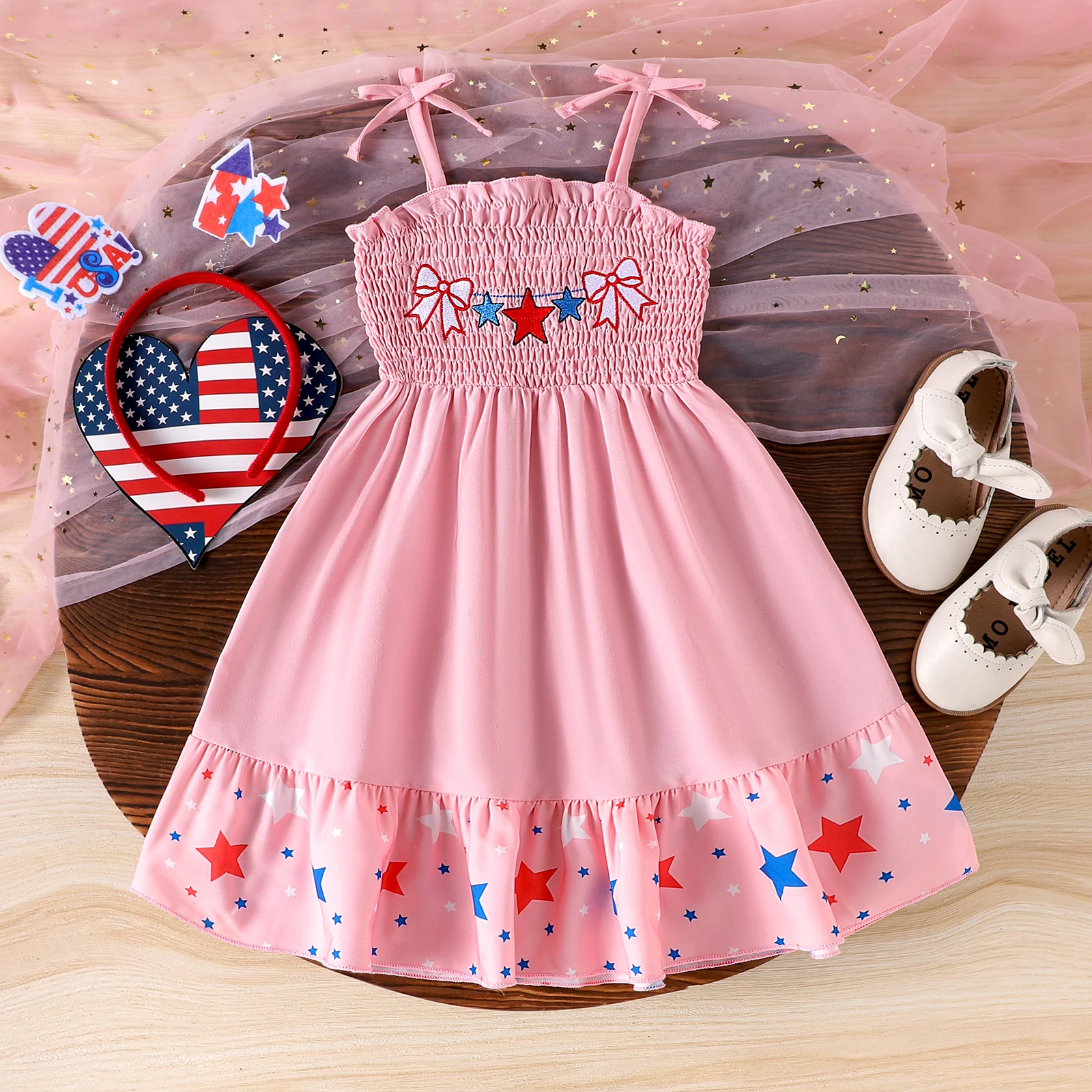 Summer Cross-Border New Girl Sweet and Cute 1-6 Years Old Suspender Dress