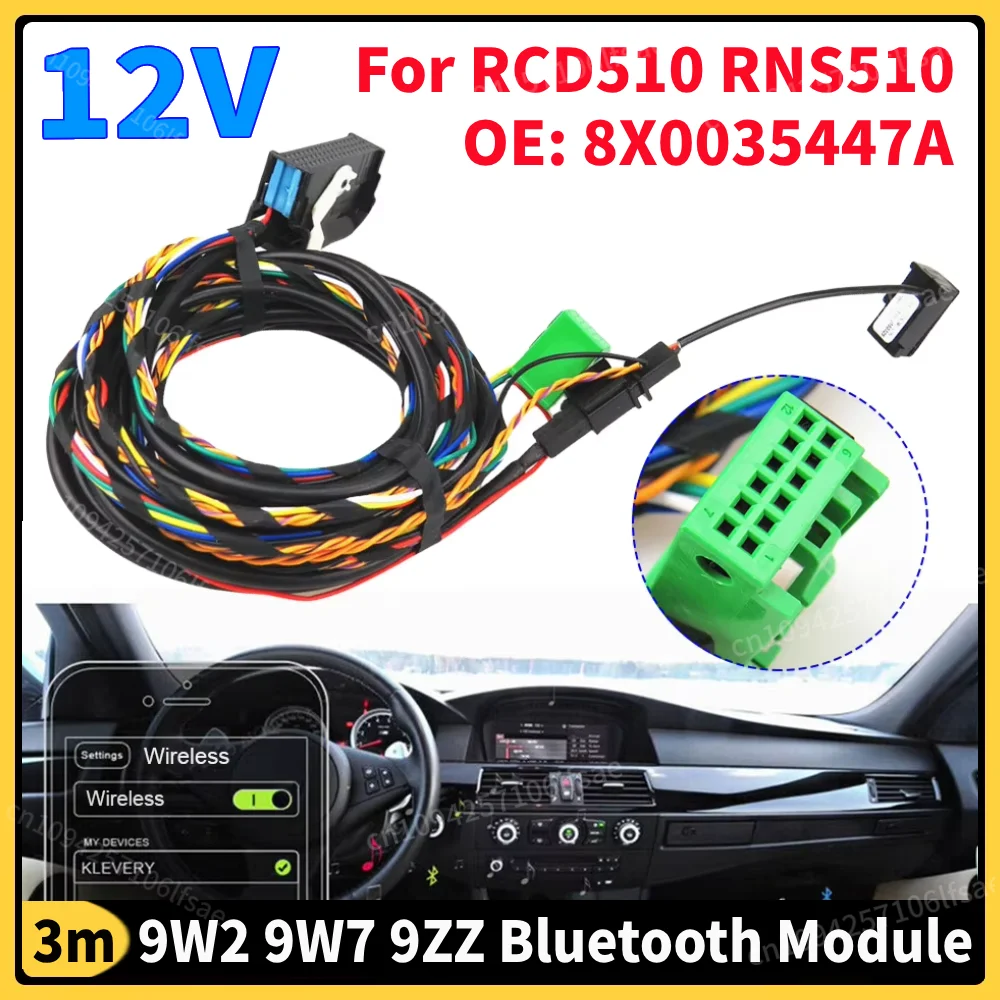 Bluetooth-compatible Car Radio Audio Music Device RCD510 RNS510 Car Stereo Audio Harness Cable with Mic for  Golf MK5 MK6