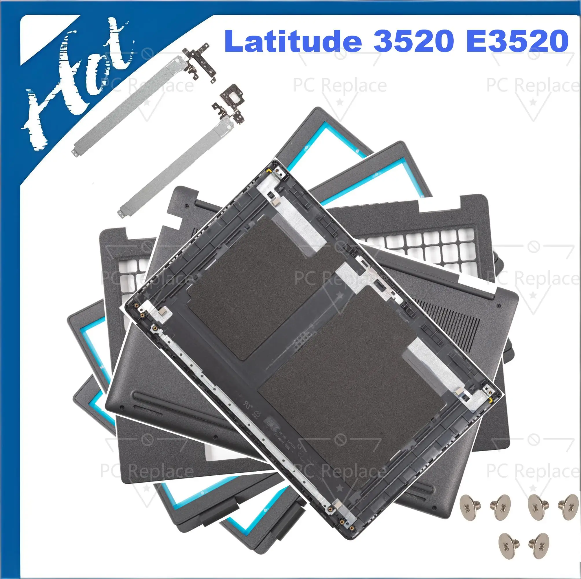New For Latitude P108F 3520 E3520 Laptop Back Cover/Front Bezel/Bottom Case/Palmrest 017XCF Plastic Cover Replacement