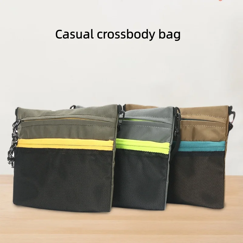

Fashion Crossbody Shoulder Bag Multi Pocket Color Block Adjustable Strap Mesh Casual Fishing Bag Waterproof Lure Tackle Pack