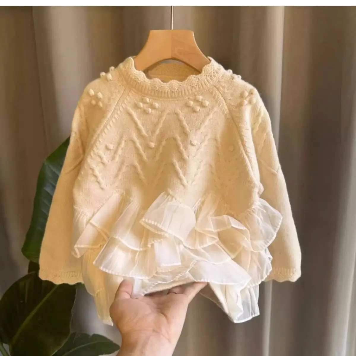 

Girls Pullover Sweaters Autumn and Winter Children's Knitwear Fashionable Girls' Baby Thickened Sweaters Children's Clothing