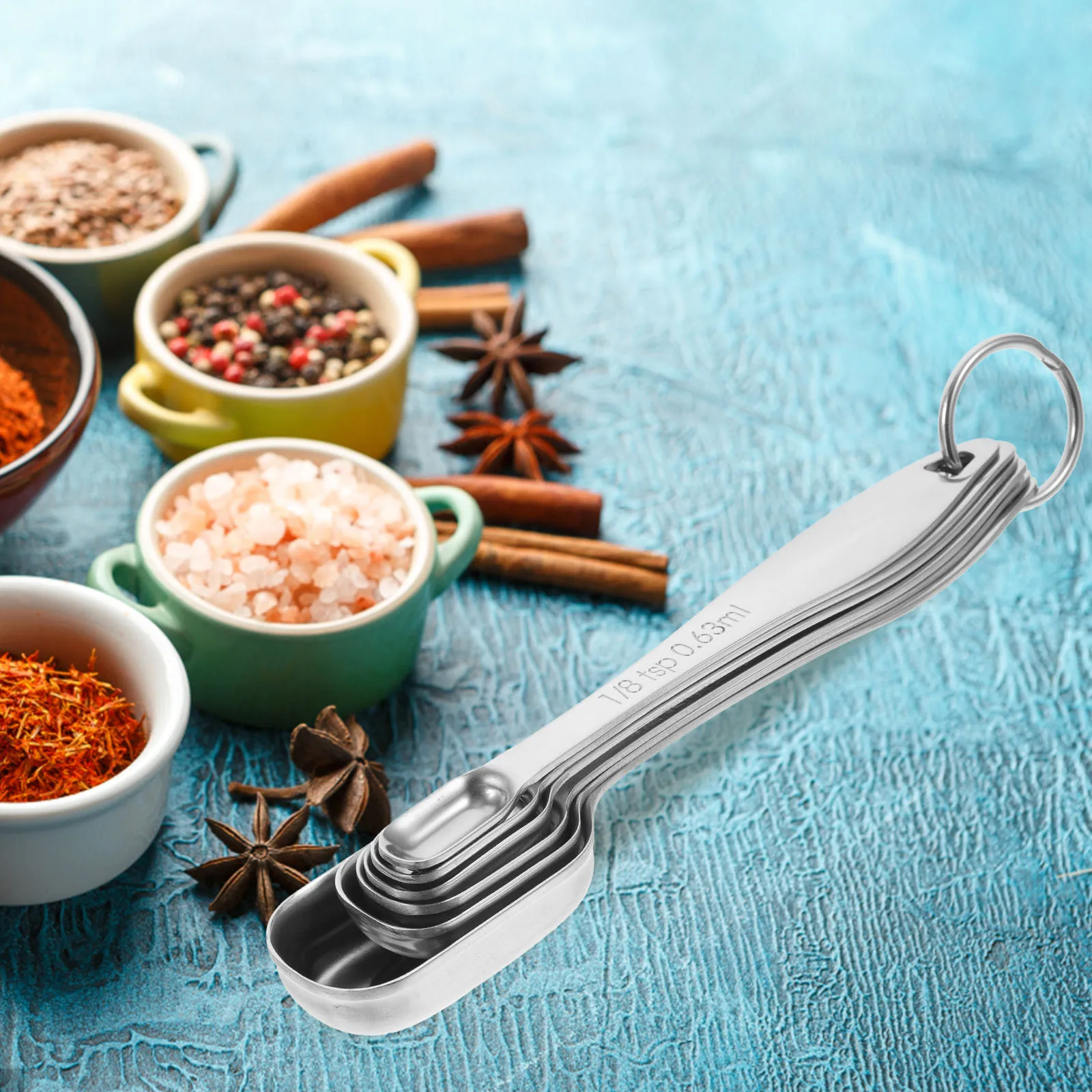 

1Set Professional Stainless Steel Measuring Spoons Precise Baking Cooking Kitchen Tool Stable Design Long Handle Gift