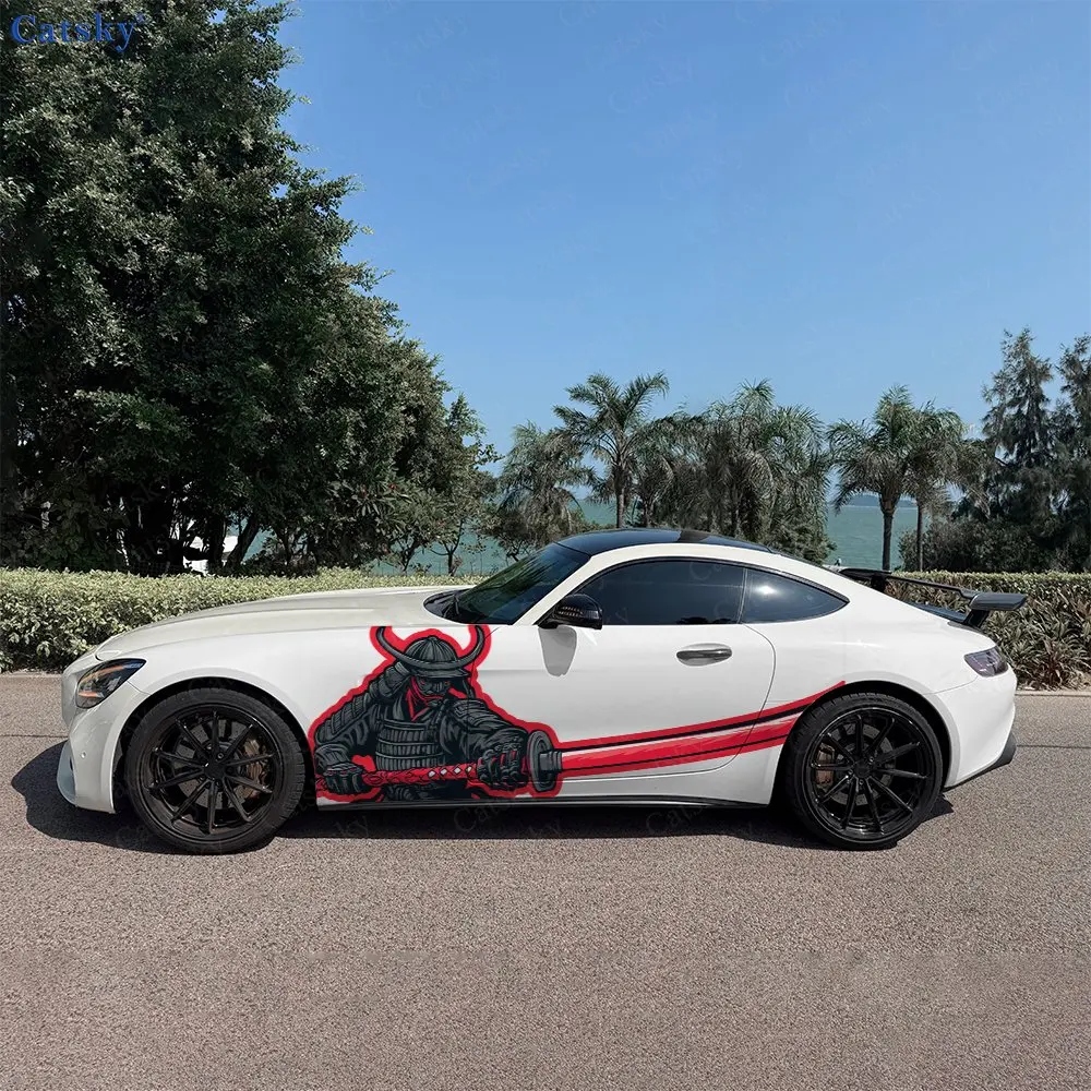 

2pcs Long Sword Warrior Car Sticker Full Body Decal Decoration Scratches Protect Car Sticker Waterproof Car Vinyl Wraps