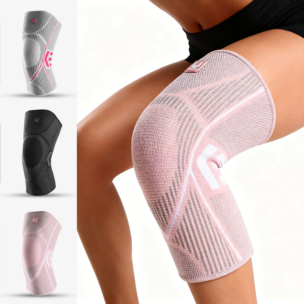 Kyncilor Compression Knee Support Brace, Breathable Elastic Knit Knee Sleeve Silicone Anti-slip Knee Pad for Sports Running Gym
