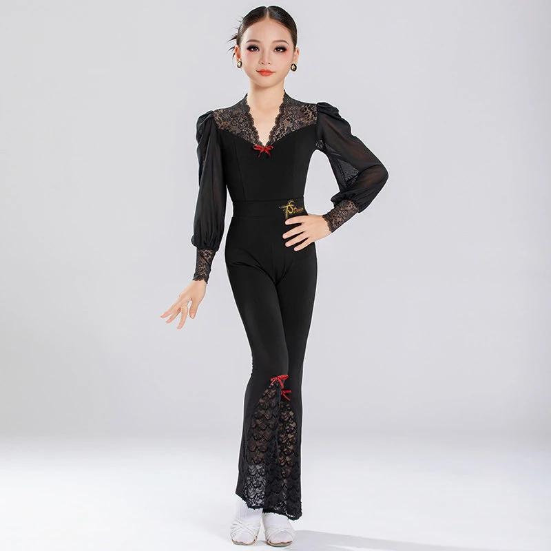 

Танцевальное платье для латиноамериканских танцев Tianjiao для девочек, комплект, тренировочное платье для национальных стандартов