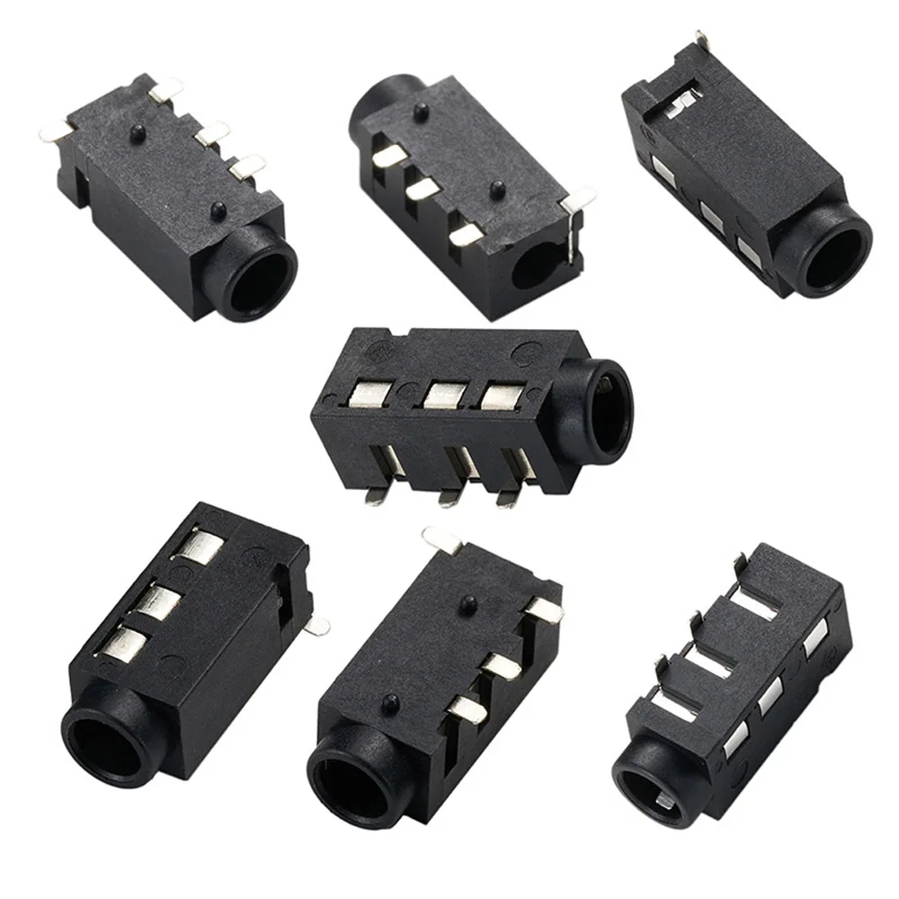 Conector de Audio DIP PJ320A PJ320D, 3,5 MM, para auriculares, orificios pasantes, PCB, interfaz de Audio Horizontal de 4 contactos, 10 unidades por lote