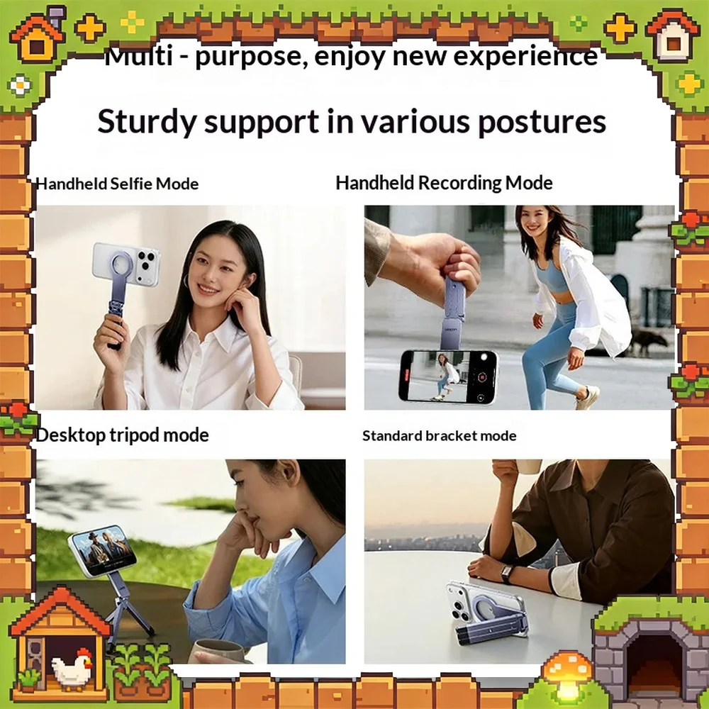 UGREEN LP962 15583 Magnetic Phone Tripod Stand Foldable Desktop Holder with 1/4 Inch Mount