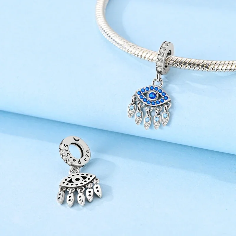 

Подвески из стерлингового серебра 925, синие бусины Ocean Abyss, подходят для подвесок Plata 925, оригинальный браслет, женские ювелирные изделия, подарки