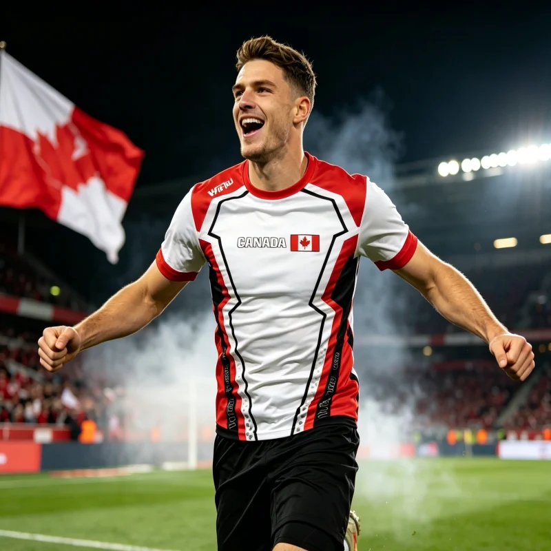 2026 New Canadian Flag Print Family Matching Football Suit Breathable Outdoor Sports Training T-shirt Breathable Quick Drying