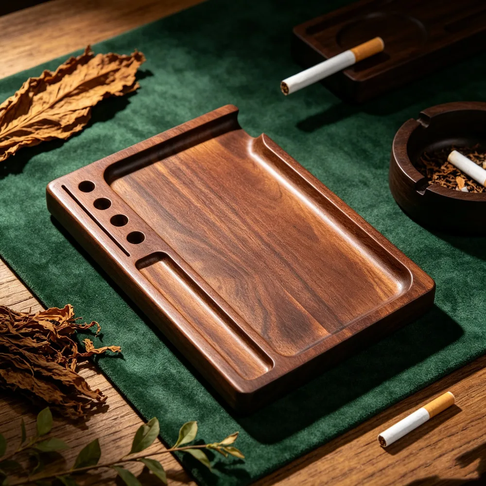 Cigarette machine Bamboo Wood Herb Tobacco Rolling Tray with Funnel Tool Loader Cones Multipurpose Smoking Accessories