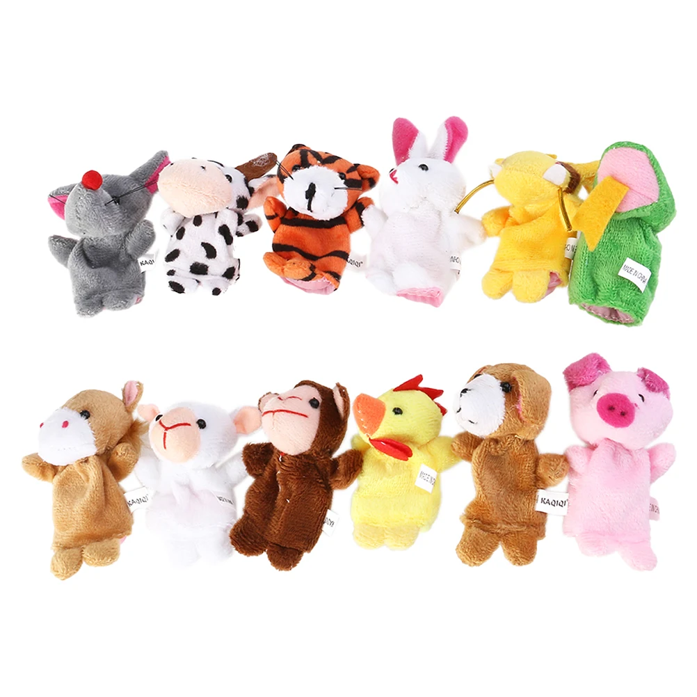 

12 Pcs Zodiac Signs Refer to The Spouse Animal Finger Puppets Tiny Soft Adorable Bulk Cloth Toddler Hand