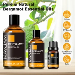 MAYJAM 10ml 30ml 100ml Essential Oil Bergamot Lavender Jasmine Eucalyptus Vanilla Sandalwood Fragrance Oil for Diffuser Candle