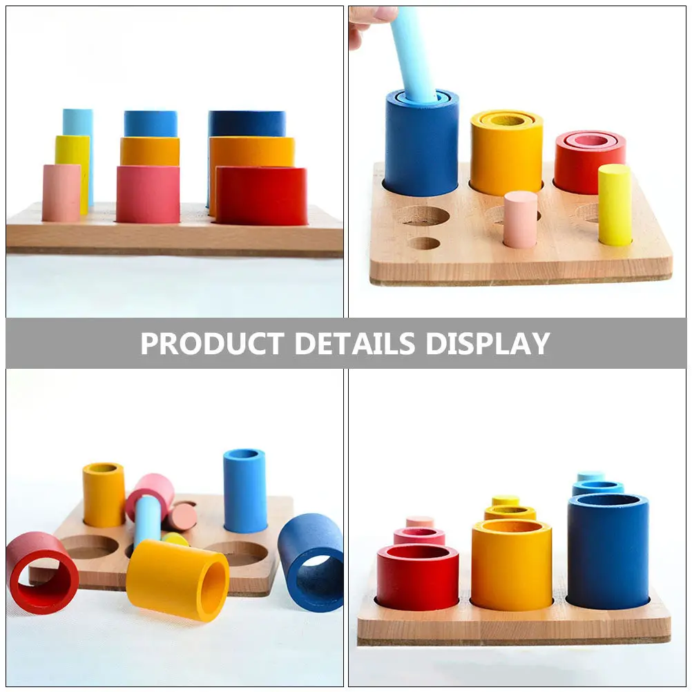 

1Set Rainbow Wooden Educational Stacking Blocks Colorful Shapes Kids Hand Eye Coordination Learning Building Plaything