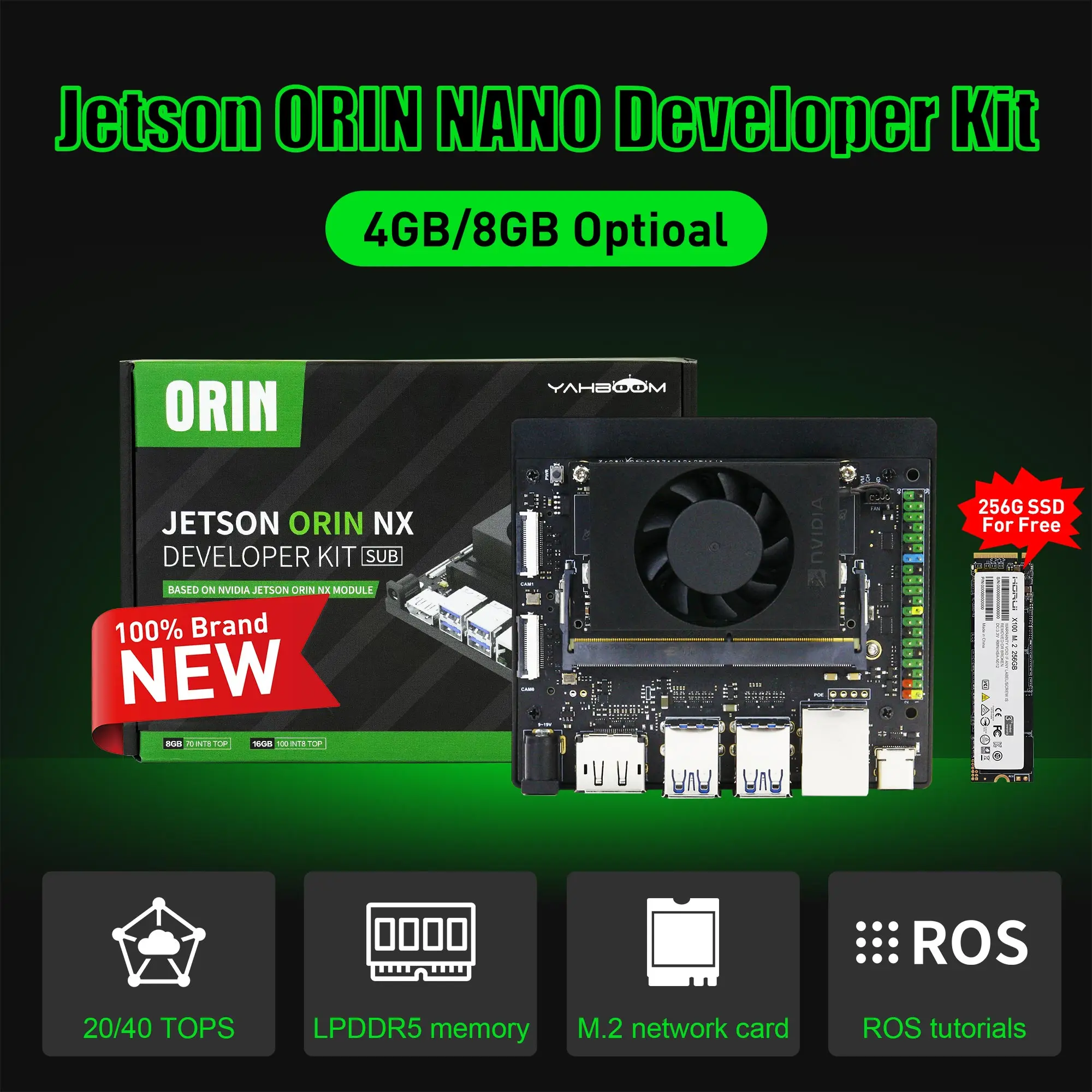 Jetson Orin Nano AI Development Board with 4GM/8GB RAM DIY Developer Kit (Official/SUB) ROS Core Module For Ubuntu 20.04 System