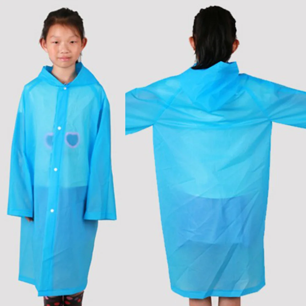 

EVA Kids Rain Coat Premium Waterproof Eco Friendly Hooded Poncho for Camping Hiking Theme Park Water Rides Lightweight Compact