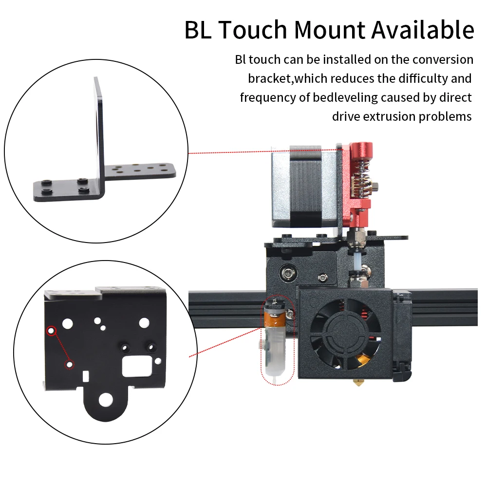 Staffa di conversione di aggiornamento Ender 3 Direct Drive per Ender 3 V2, stampante 3D Ender 3 Pro per estrusore Bowden a doppia marcia MK8