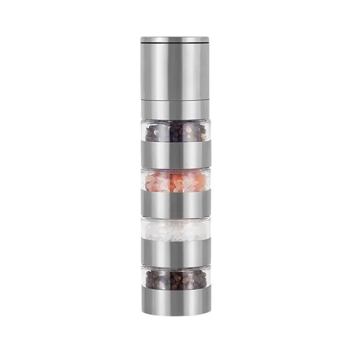 Pepper Grinder, Salt and Pepper Ginder, Stainless Steel Spice Grinder, Multi-Layer Manual Pepper Mill, Spice Crusher B