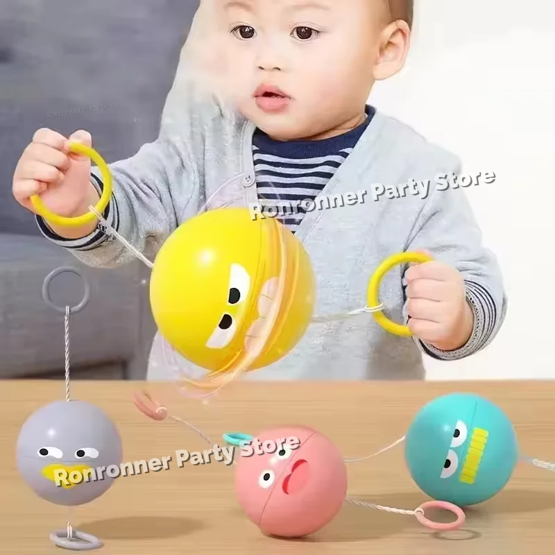 Luminous Whistle Ball Children's Rotating Flash Flywheel Puzzle Pulling Rope Childhood Creative Stress Relief Work Out Toy