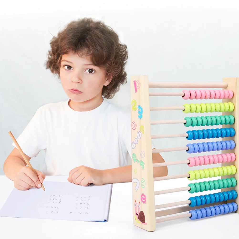 Boulier mathématique multifonctionnel en bois, cadre de boulier éducatif, planche à dessin pour enfants, outils d'apprentissage des couleurs, 1 pièces