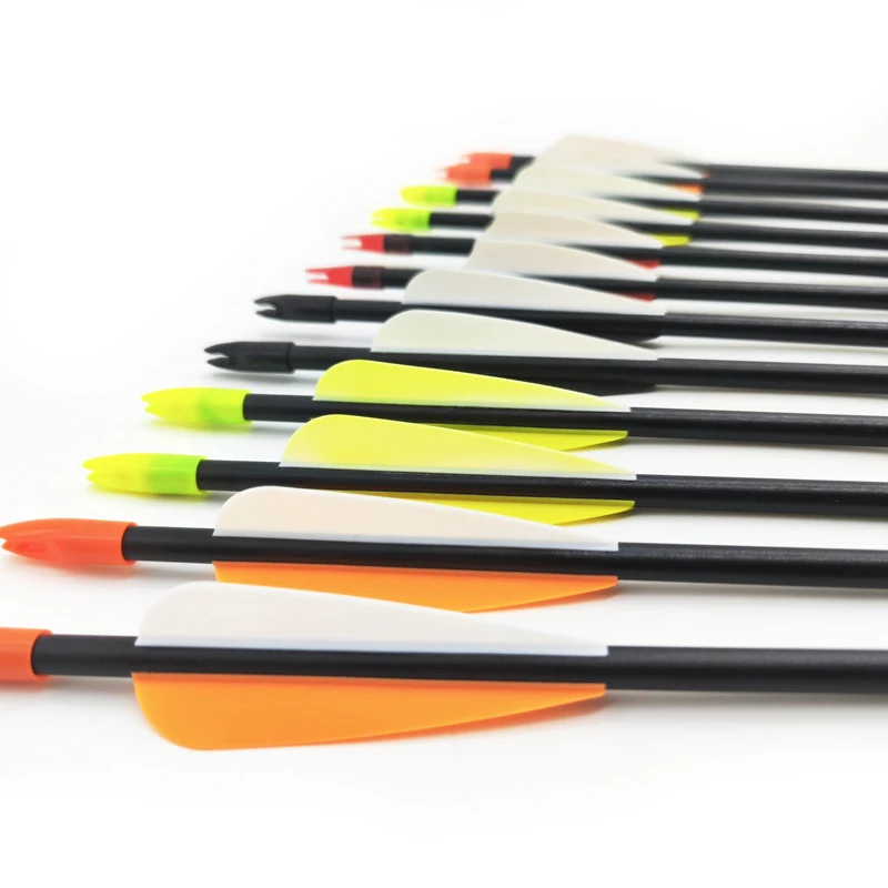 6/12/24 Pcs Fiberglass Arrow 31 Inches Spine 700 Diameter 7mm Plastic Feathers for Recurve Bow Archery Hunting Shooting