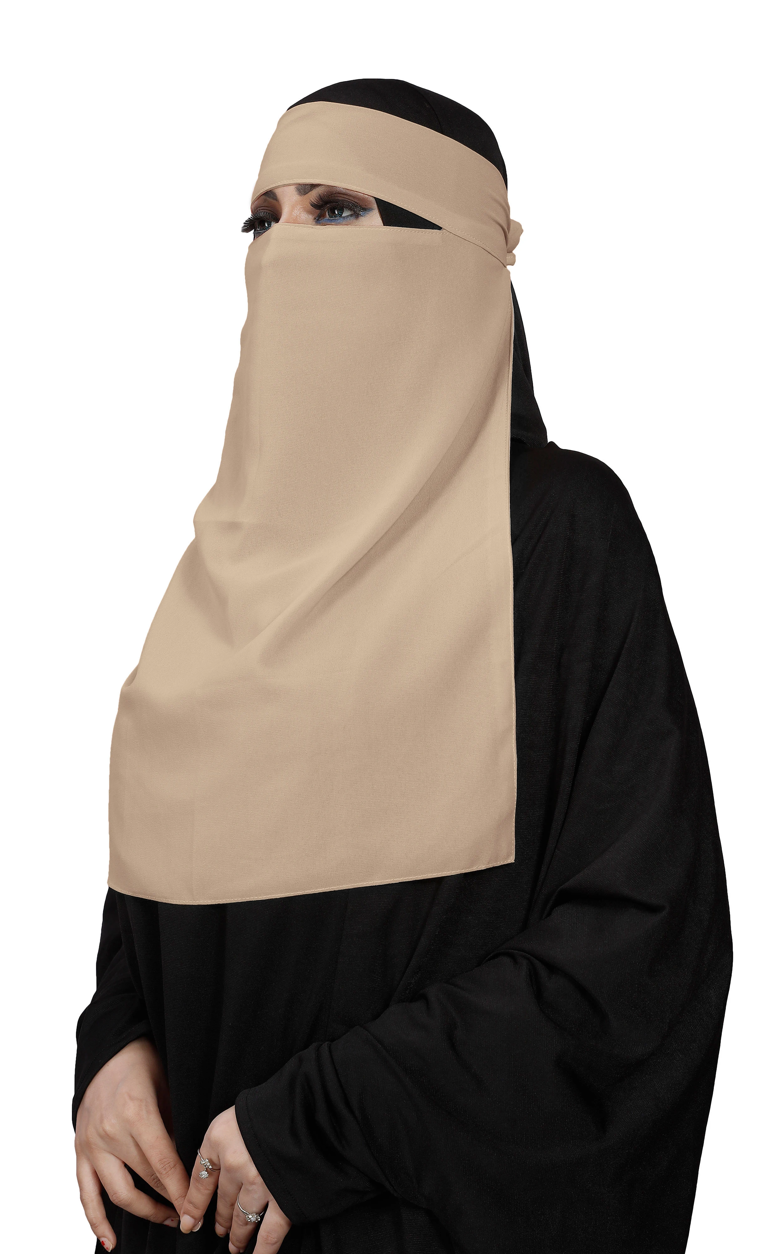 New Middle East Chiffon Mesh Veil Mask Tie Instant Hijab Islamic Plain Color Scarf Middle East Full Cover Inner Coverings Khimar