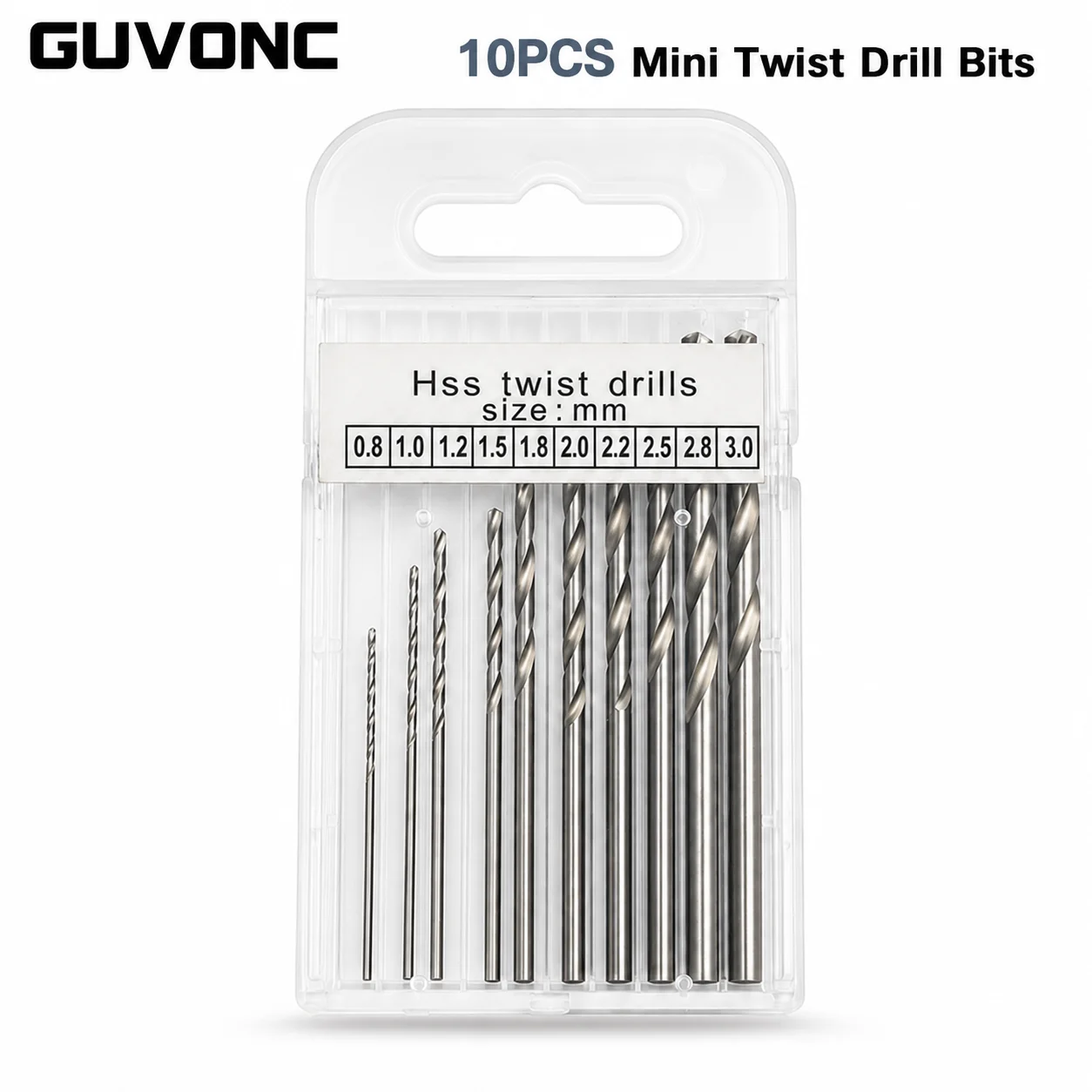 10PCS HSS Twist Drill Bit Set 0.8‑3.0mm High Precision Micro Drill Bits with Storage Box for DIY Drilling